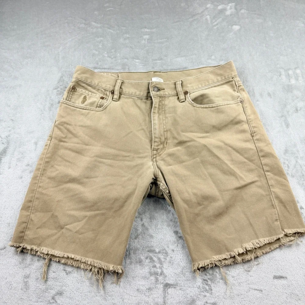 Polo Ralph Lauren Classic 867 Cutoff Shorts Tan Khaki Men's 32